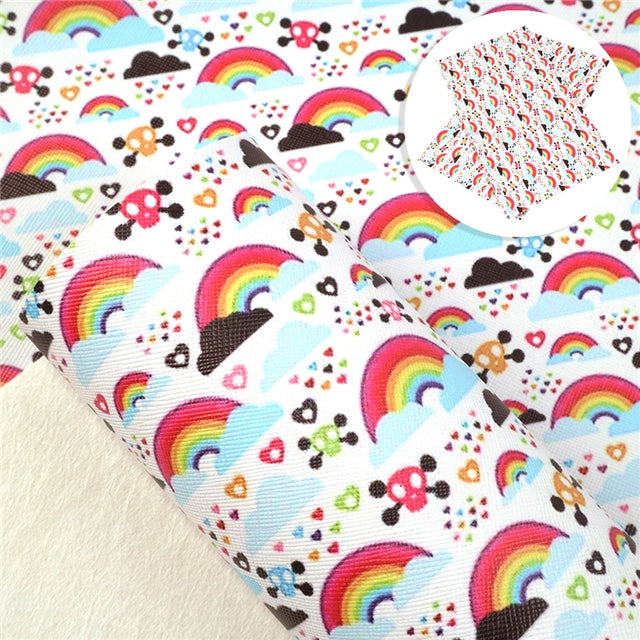 Skulls and Rainbows Faux Leather Sheet
