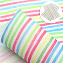 Spring Stripes Fine Glitter Stretchy Fabric Sheet