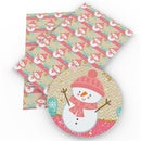 Happy Snowman Faux Leather Sheet