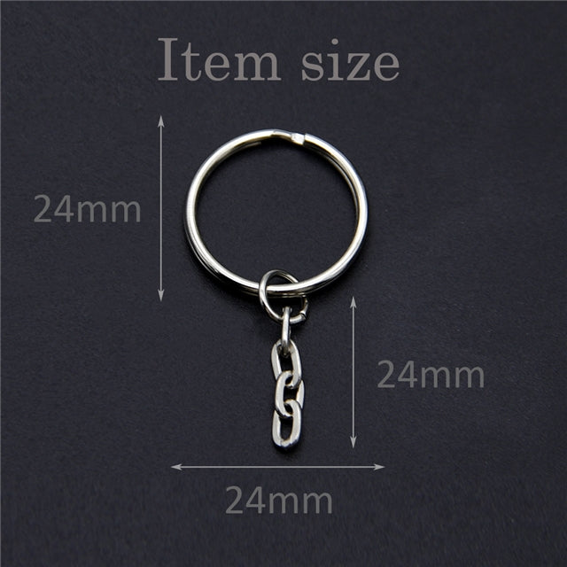 Silver Keychains with Chain (Pack of 5)