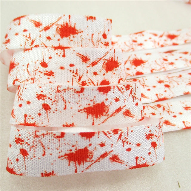 5/8" Blood Spatter Fold Over Elastic