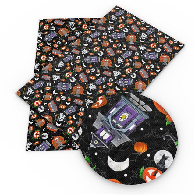 Halloween Campers Faux Leather Sheet