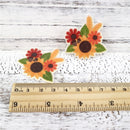 Fall Flowers Planar Resin - Pack of 5