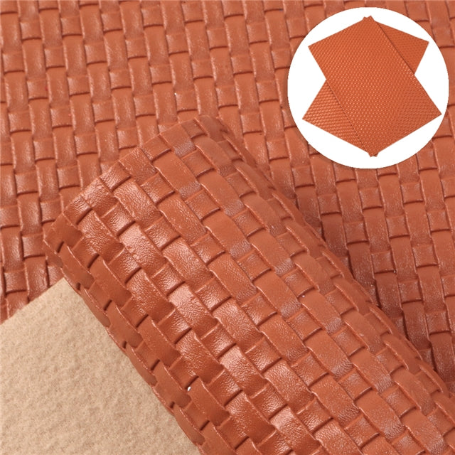 Brown Woven Faux Leather Sheet
