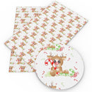 Candy Cane Reindeer Faux Leather Sheet