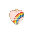 Pink Rainbow Heart Charm