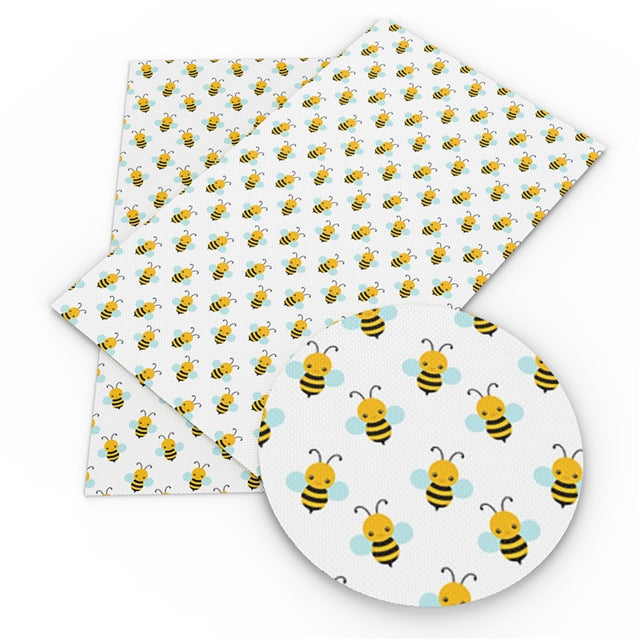 Cute Bees Faux Leather Sheet