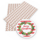 Merry Christmas Wreath Faux Leather Sheet