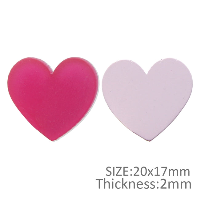 Frosted Heart Planar Resin - Pack of 5
