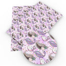 Pink Watercolor Mermaid Faux Leather Sheet