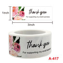 1" x 3" Floral Thank You Stickers (roll of 120)
