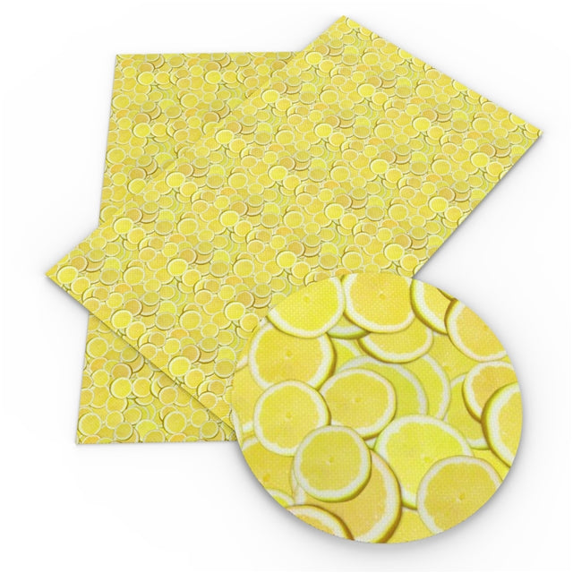 Lemon Slices Faux Leather Sheet