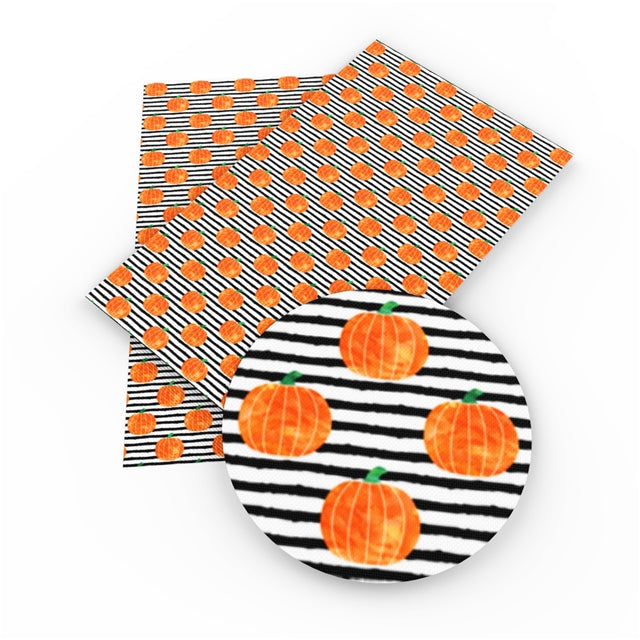 Pumpkin Stripes Faux Leather Sheet