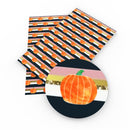 Pumpkin Faux Glitter Stripes Faux Leather Sheet