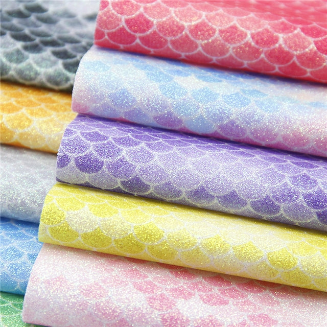 Glitter Mermaid Scales Fabric Sheet