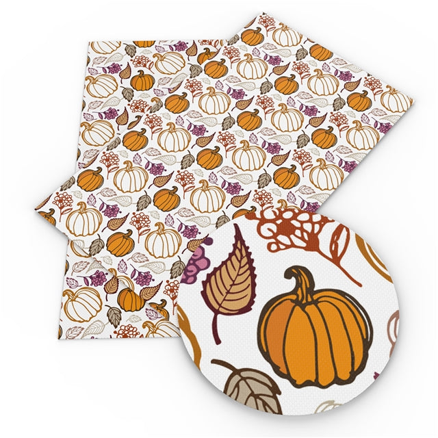 Pumpkins and Berries Faux Leather Sheet