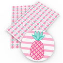 Pineapple Pink Stripes Faux Leather Sheet