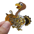 Turkey Holding a Pumpkin Shaker Resin