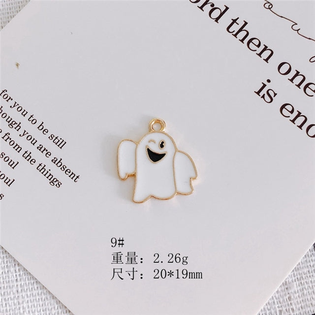 White Winking Ghost Charm