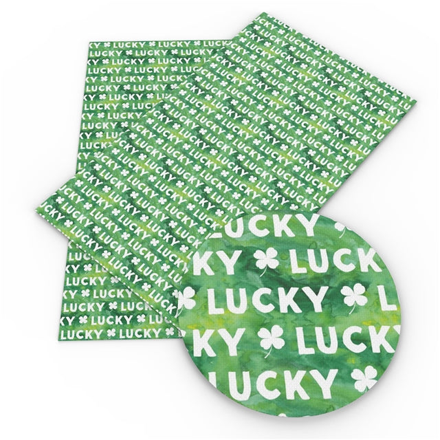 Green Lucky Faux Leather Sheet