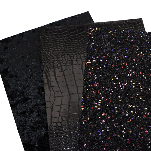 Black Sparkle Sheet Pack (3 sheets)