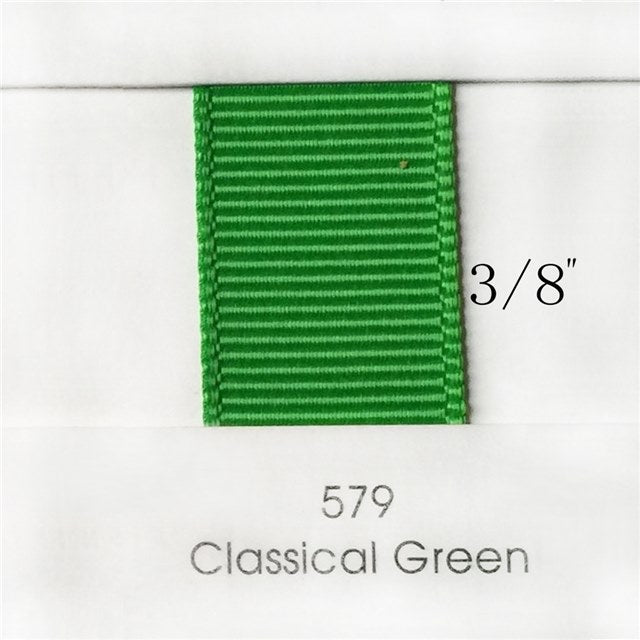 3/8” Solid Classical Green Ribbon
