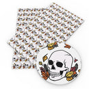 Fall Skulls Faux Leather Sheet