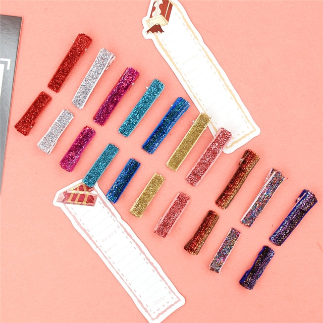 Glitter Lined Alligator Clips with Teeth - Pack of 5
