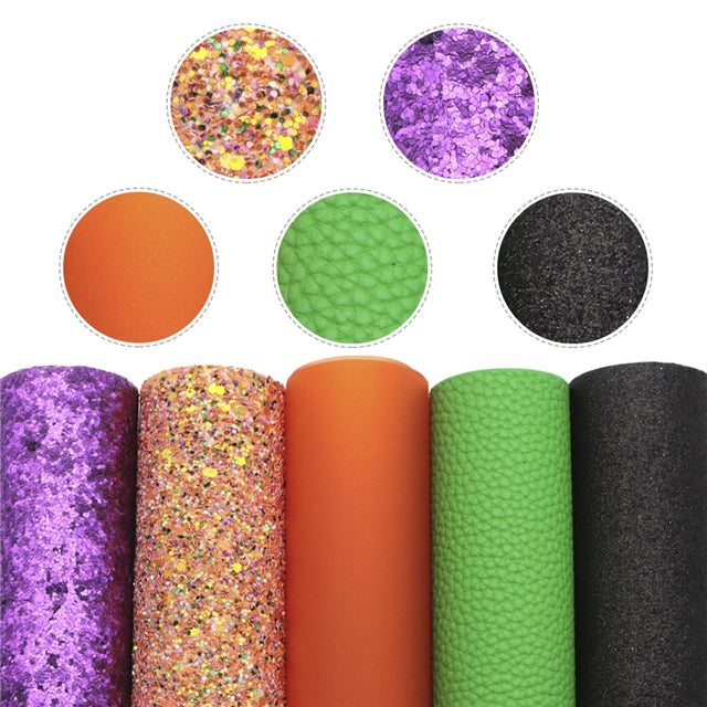 Halloween Glitter and Litchi Sheet Pack (5 sheets)