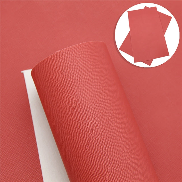 Solid Watermelon Red Faux Leather Sheet
