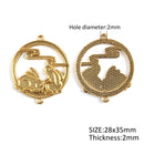 Rabbit Scene Gold Tone Connector Pendant