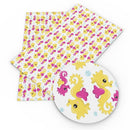 Cute Seahorses Faux Leather Sheet