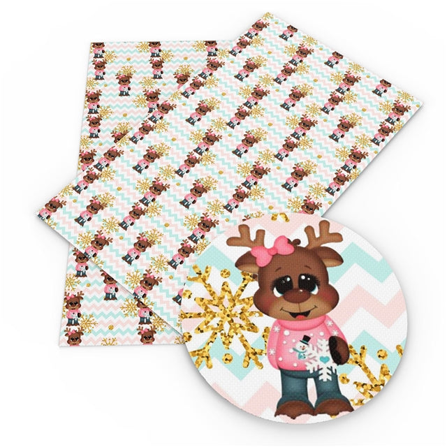 Reindeer Girl Faux Leather Sheet