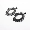 39mm x 29mm Floral Oval Pendant Bezel