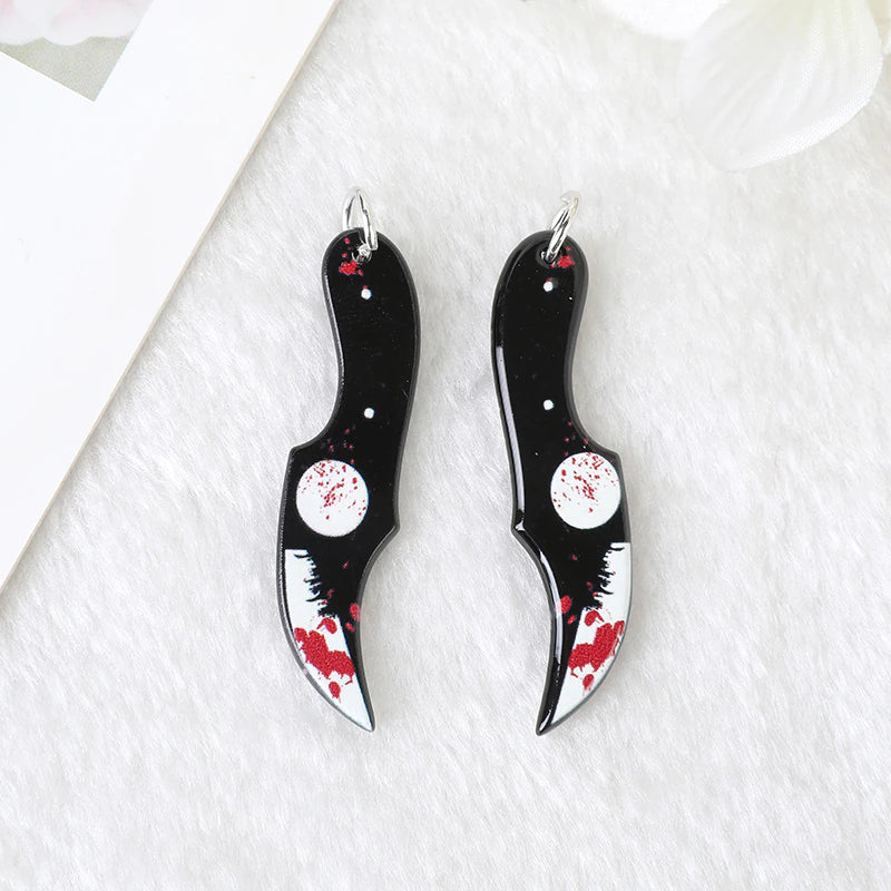 Bloody Curved Knife Acrylic Charm