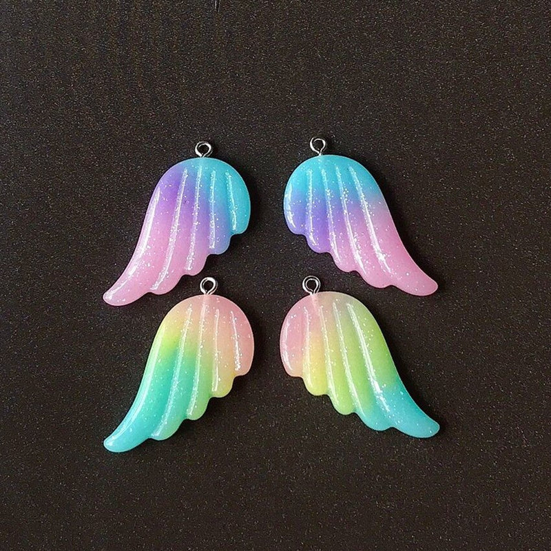 Gradient Glitter Wings Resin Charms (1 pair)