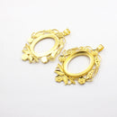 39mm x 29mm Floral Oval Pendant Bezel