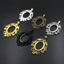 39mm x 29mm Floral Oval Pendant Bezel