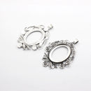 39mm x 29mm Floral Oval Pendant Bezel