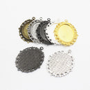 39mm x 29mm Filigree Oval Pendant Bezel