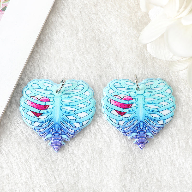 Rib Cage Heart Acrylic Charm