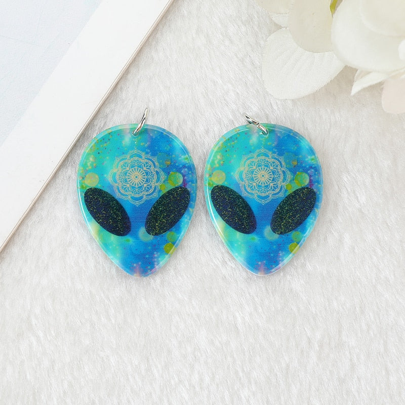 Blue Mandala Alien Acrylic Charm