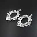 39mm x 29mm Floral Oval Pendant Bezel
