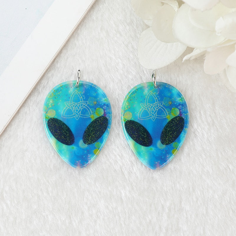 Blue Trinity Alien Acrylic Charm