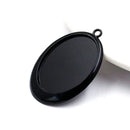 39mm x 29mm Black Oval Pendant Bezel