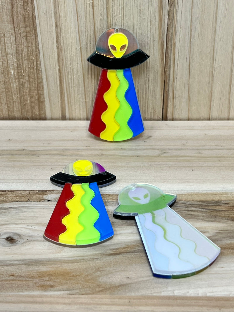 Rainbow UFO Acrylic Charm