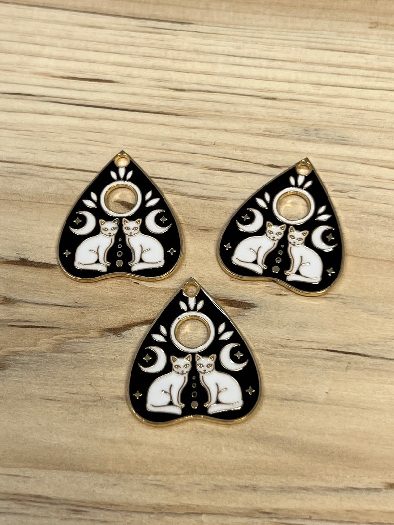 White Cats Planchette Charm