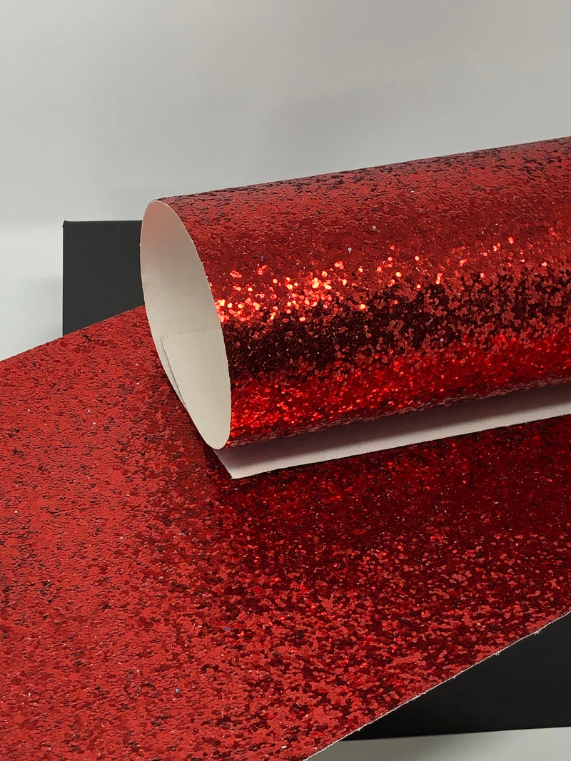Red Metallic Chunky Glitter Sheet