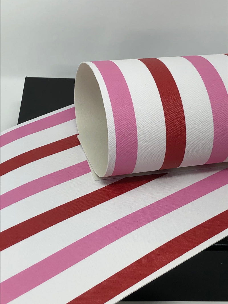 Valentine's Day Stripes Faux Leather Sheet