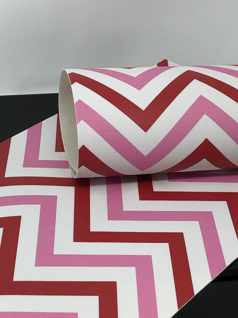 Valentine's Day Chevron Faux Leather Sheet